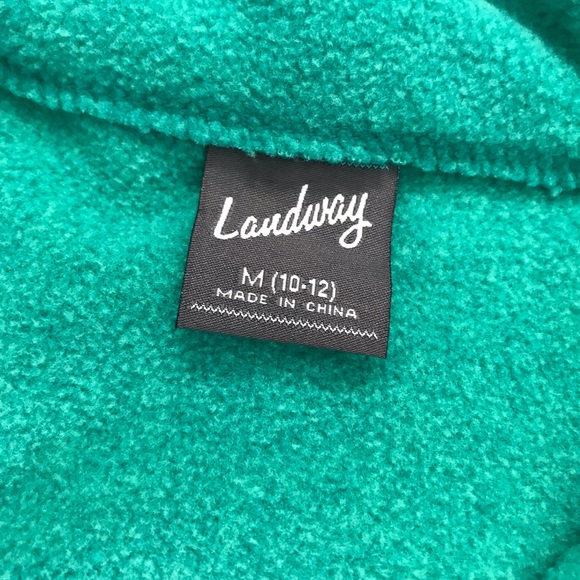 Blue/Green Landway Fleece Kids Jacket - Picture 4 of 5